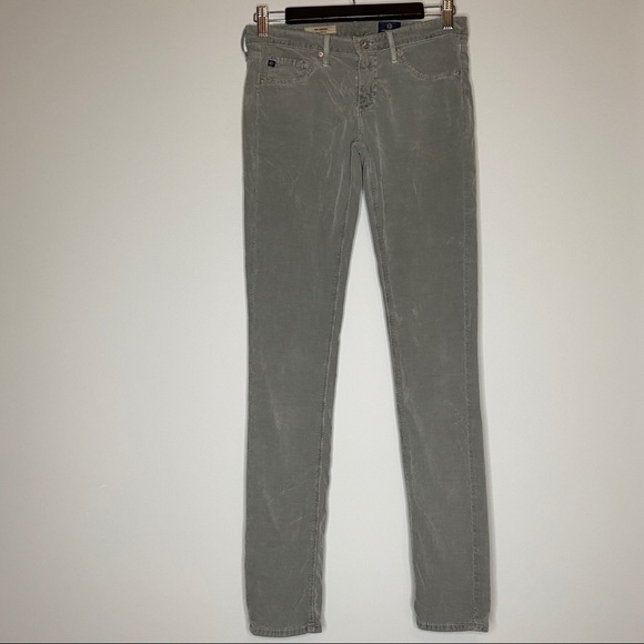 AG - Adriano Goldschmed Grey Corduroy 'The Legging Super Skinny' Mid-Rise Pant - Picture 6 of 14